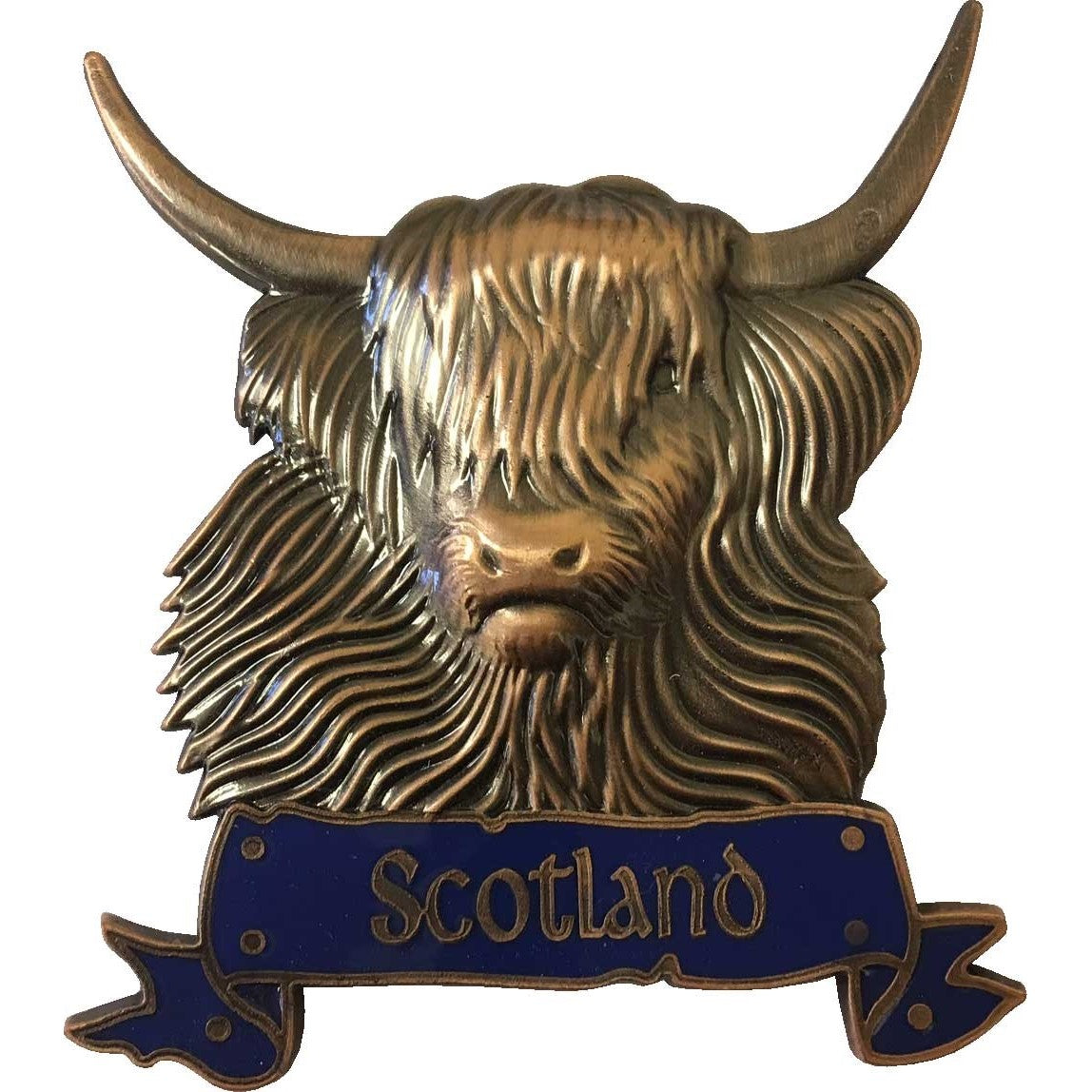 Highland Cow Head Antique Magnet