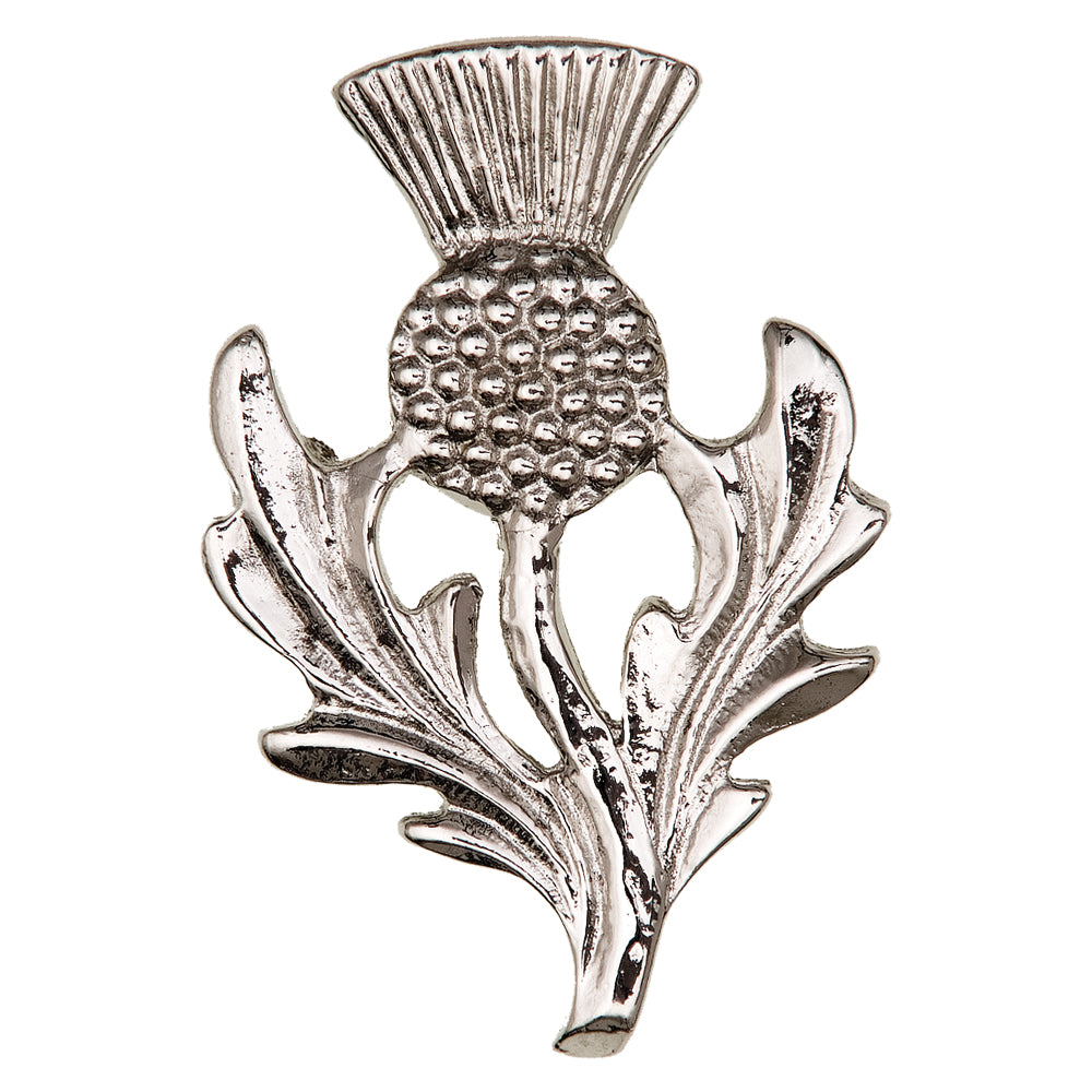 Large Classic Thistle Pewter Brooch