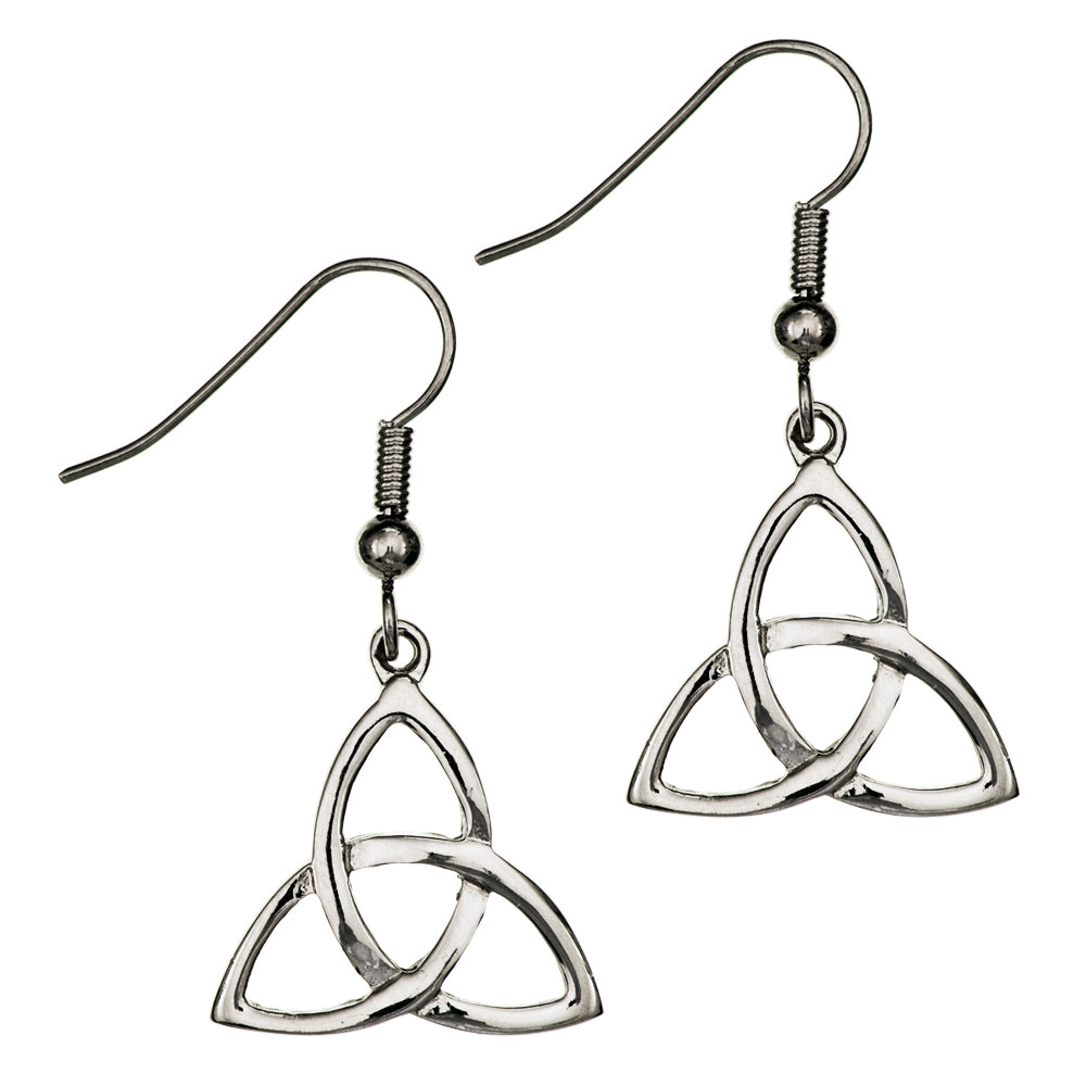 Celtic Trinity Pewter Drop Earrings