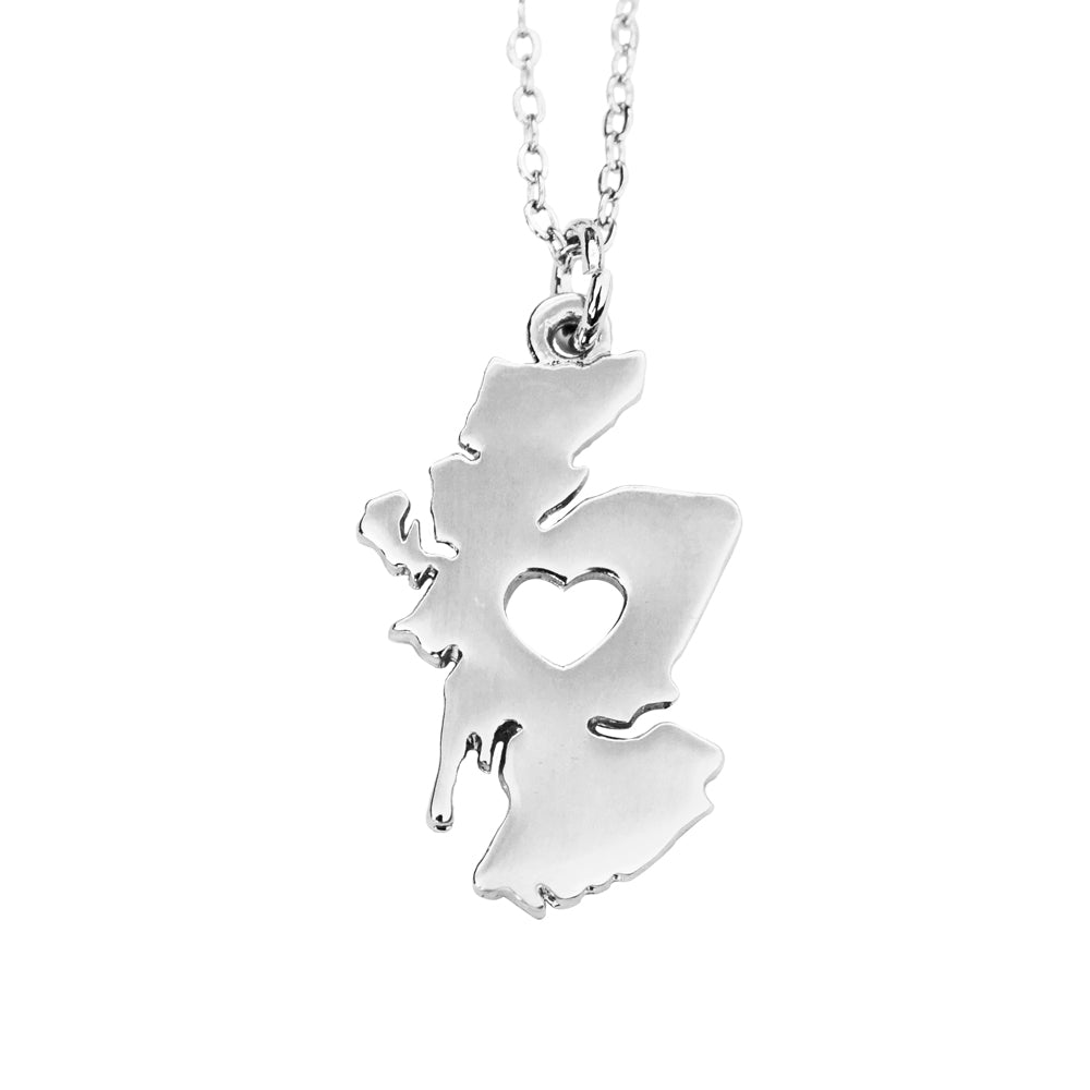 Heart Map of Scotland Pewter Pendant