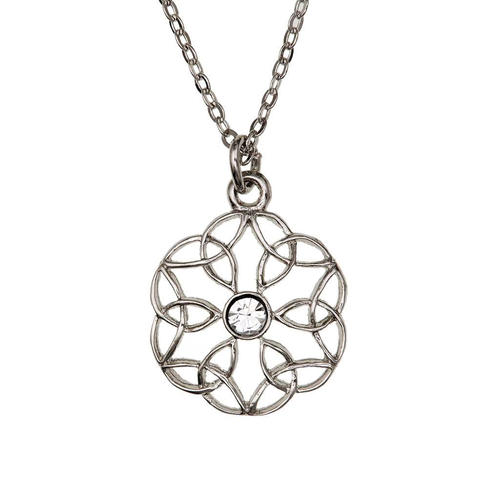 Celtic Hexagon with Stone Pewter Pendant