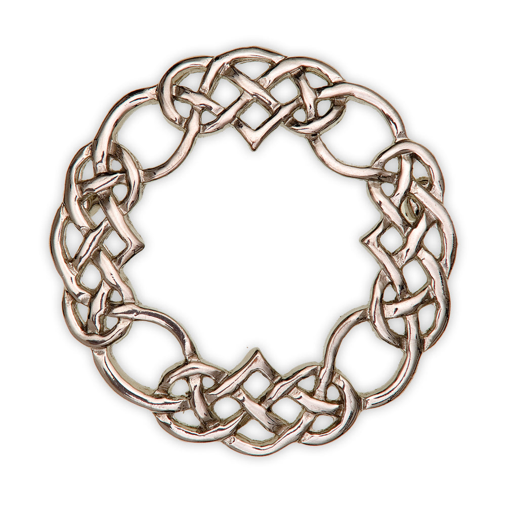 Celtic Circle Weave Pewter Brooch