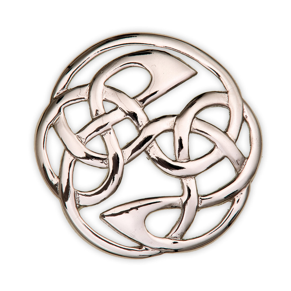 Wide Celtic Swirl Pewter Brooch