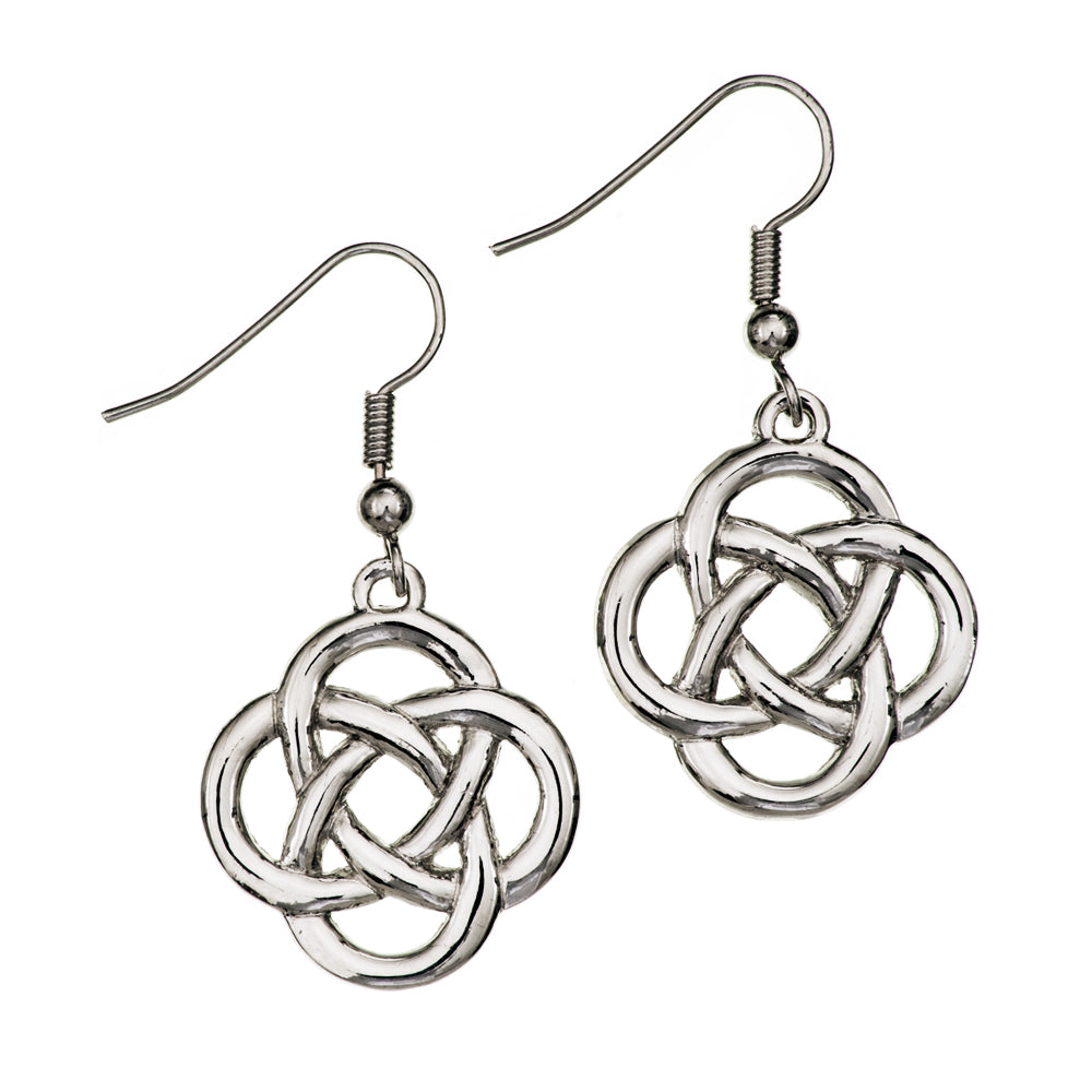 Four Loop Celtic Pewter Earrings