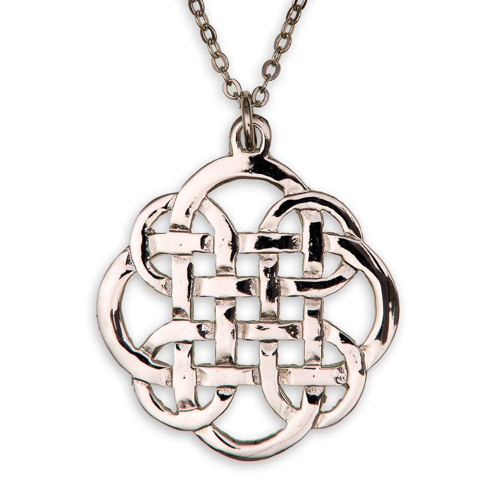 Grid Quadrangle Celtic Pewter Pendant