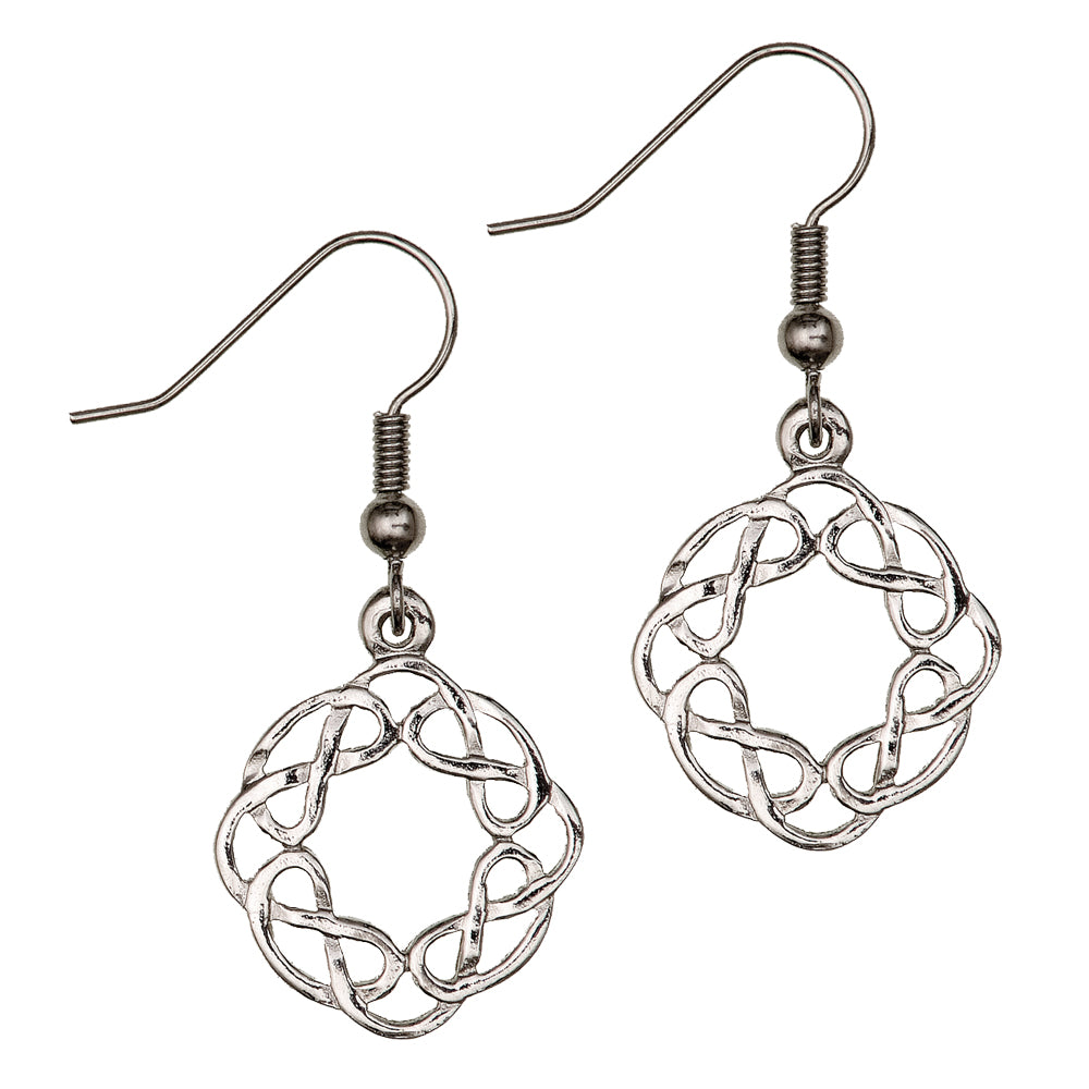 Outline Circle Pewter Earrings