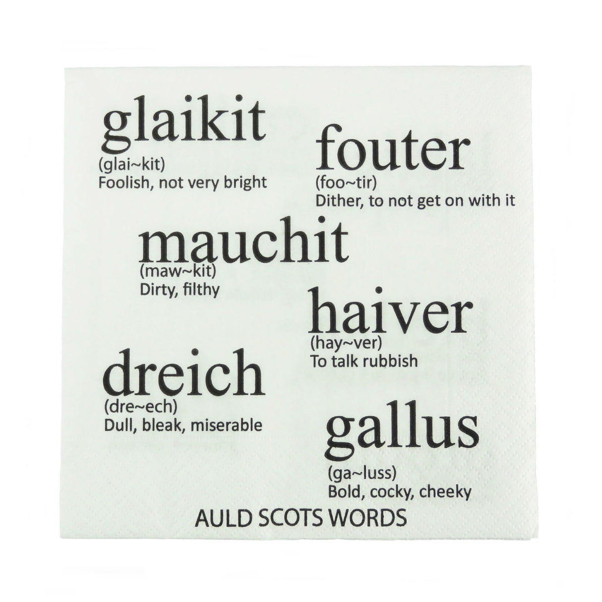 Auld Scottish Words Paper Napkins (20pc)