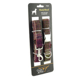 Brown & Grey Harris Tweed Dog Collar & Lead