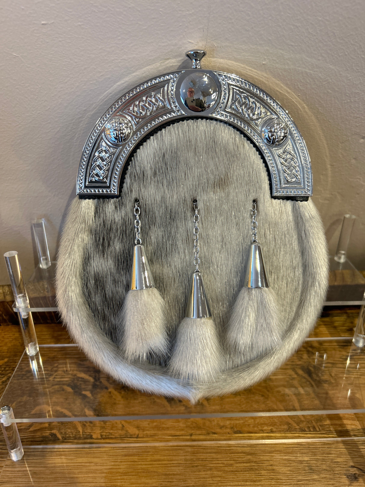 Cone Tassel Closed Celtic Chrome Cantle Dress Sporran
