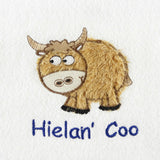 Heilan Coo Tartan Trim Embroidered Bib