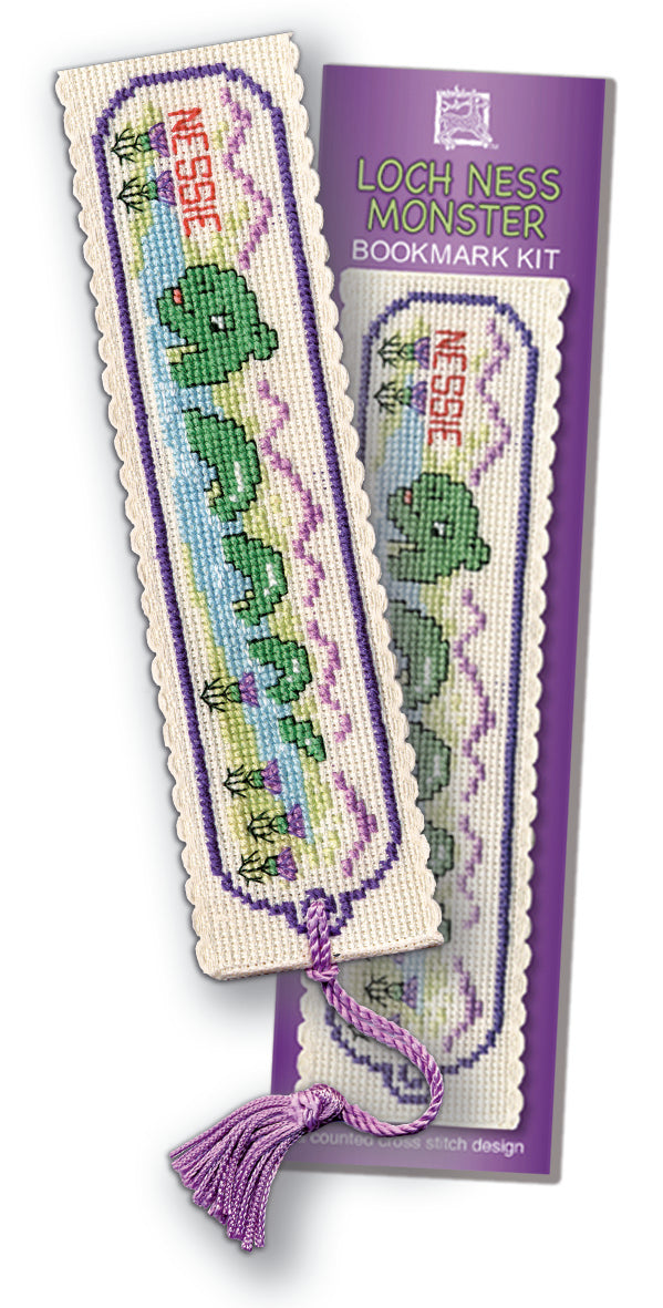 Loch Ness Monster Cross-stitch bookmark