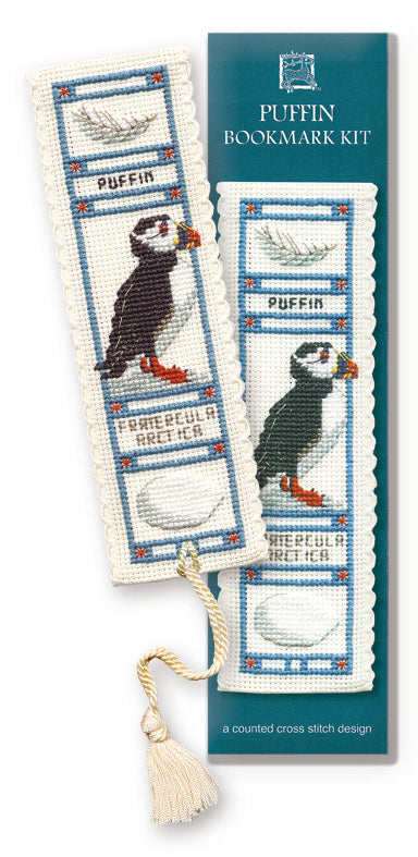 Puffin Cross-stitch bookmark