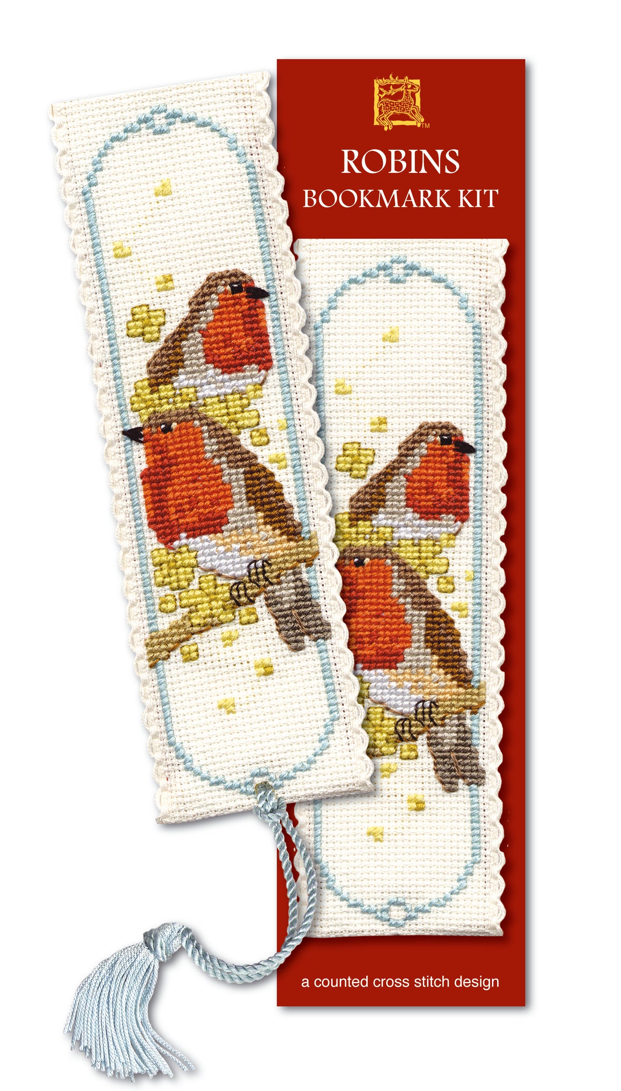 Robins Cross-stitch bookmark