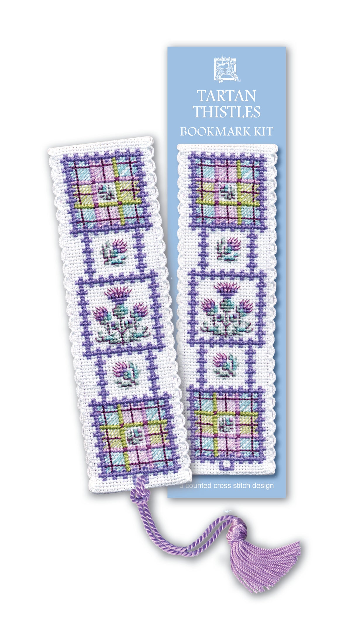 Tartan Thistles Cross-stitch bookmark