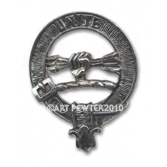 Pewter Clan Crest Hat Badge - Choose your clan A-M