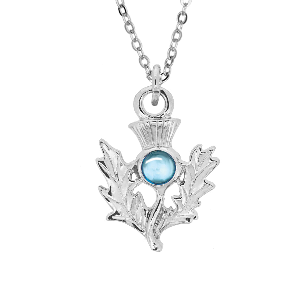 Birthstone Thistle Pewter Pendant