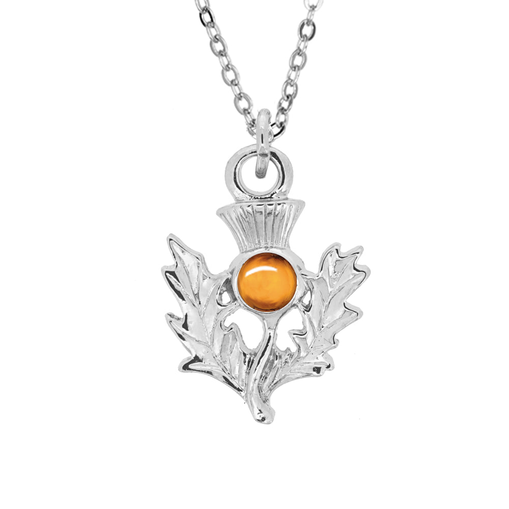 Birthstone Thistle Pewter Pendant