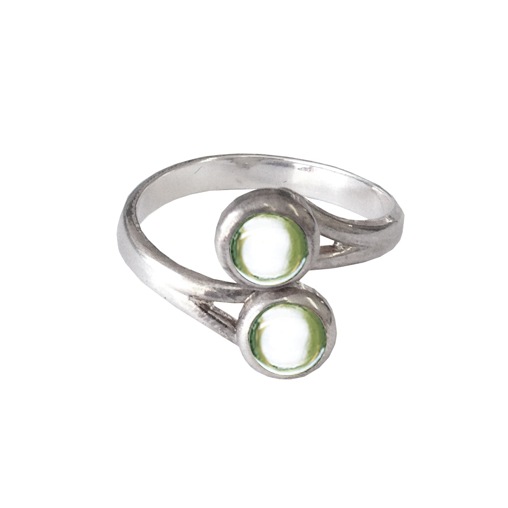 Birthstone Silver Plated Brass Ring