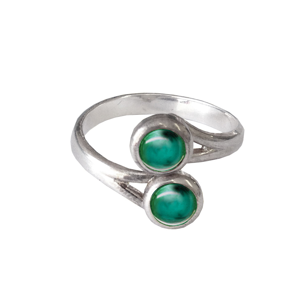 Birthstone Silver Plated Brass Ring