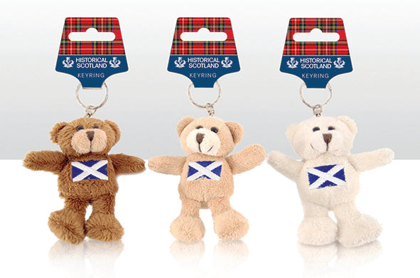 Saltire Teddy Bear Bag Charm Keyring