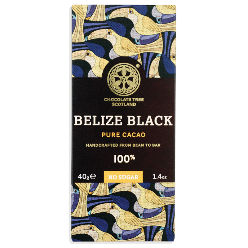 Belize Black 40g Bar 100% Dark Chocolate