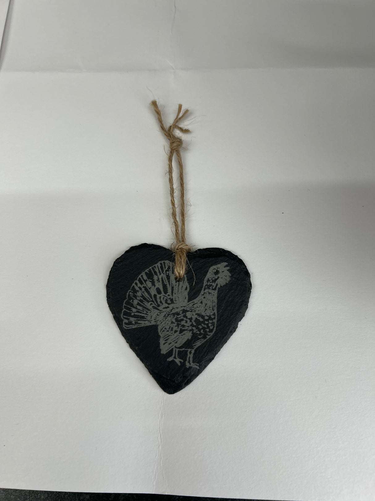 Capercaillie Slate Heart Decoration