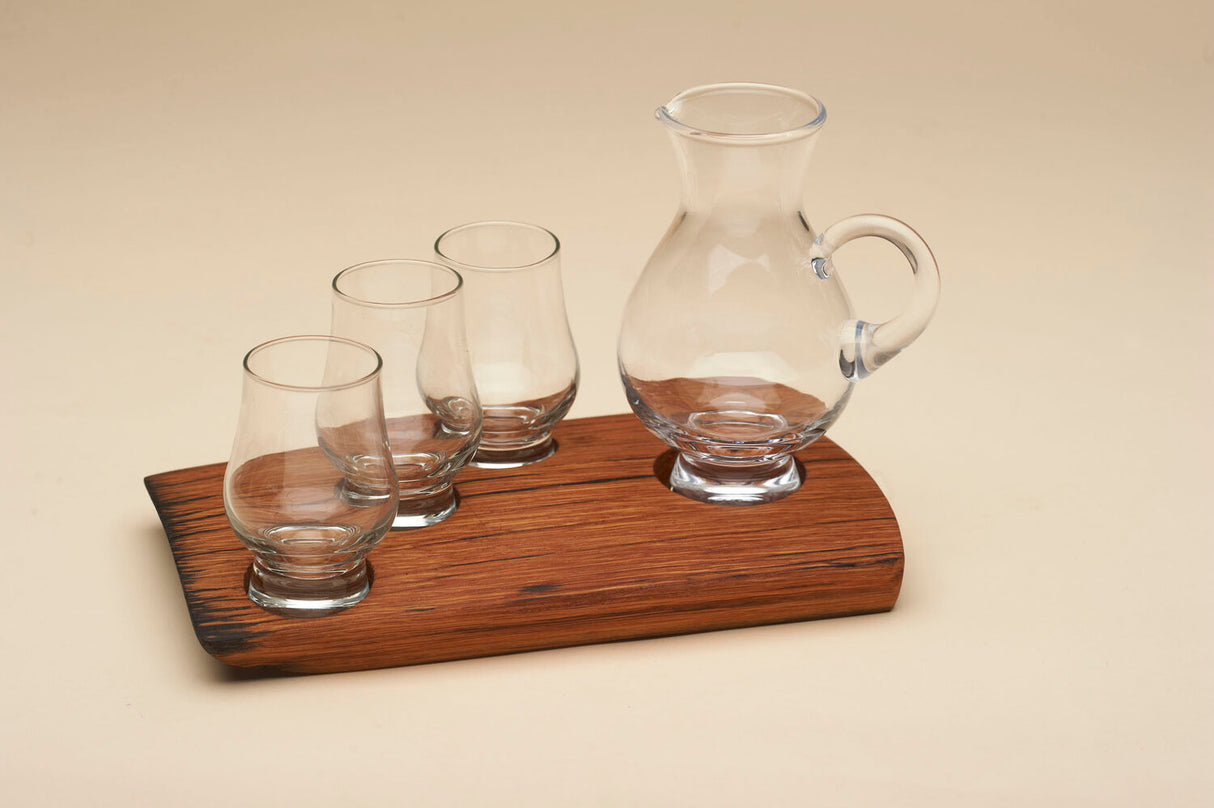 Three Small Glasses & Jug Holder