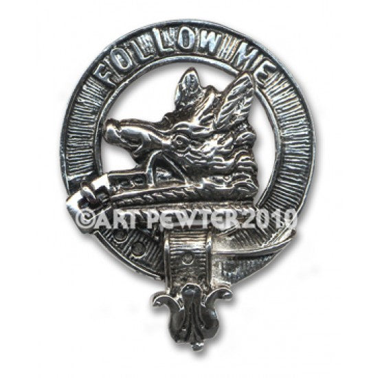 Pewter Clan Crest Hat Badge - Choose your clan A-M