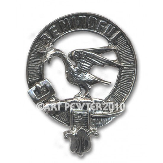 Pewter Clan Crest Hat Badge - Choose your clan A-M