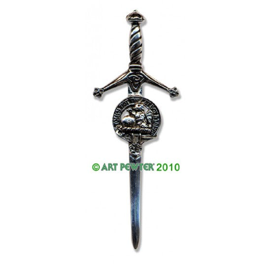 Pewter Clan Crest Kilt Pin - Choose Your Clan A-M