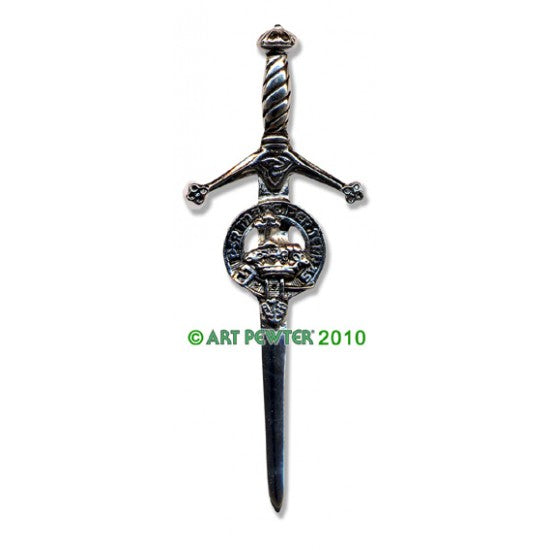 Pewter Clan Crest Kilt Pin - Choose Your Clan A-M