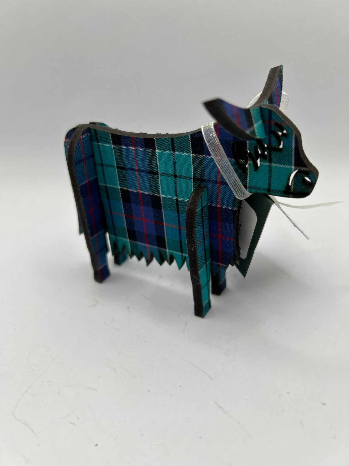 3D Standing Highland Cow In Highland Check