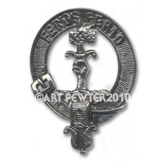 Pewter Clan Crest Hat Badge - Choose your clan A-M