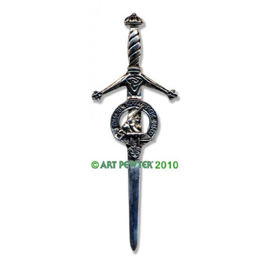 Pewter Clan Crest Kilt Pin - Choose Your Clan A-M