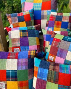 Harris Tweed Patchwork 14 inch Square Cushion