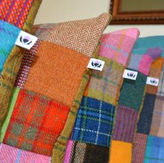 Harris Tweed Patchwork 14 inch Square Cushion