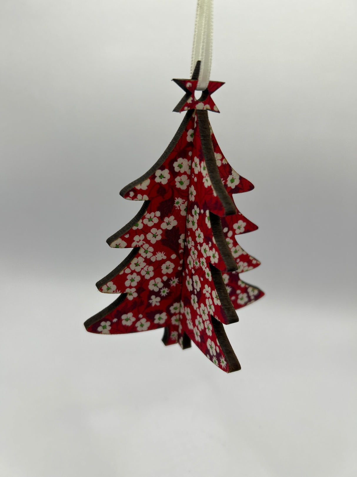 3D Tree Christmas Decoration in Liberty Red Mitsi