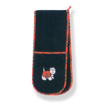 Tartan Terriers Denim Double Oven Glove