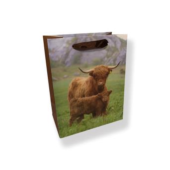 Highland Cow Family Small Gift Bag