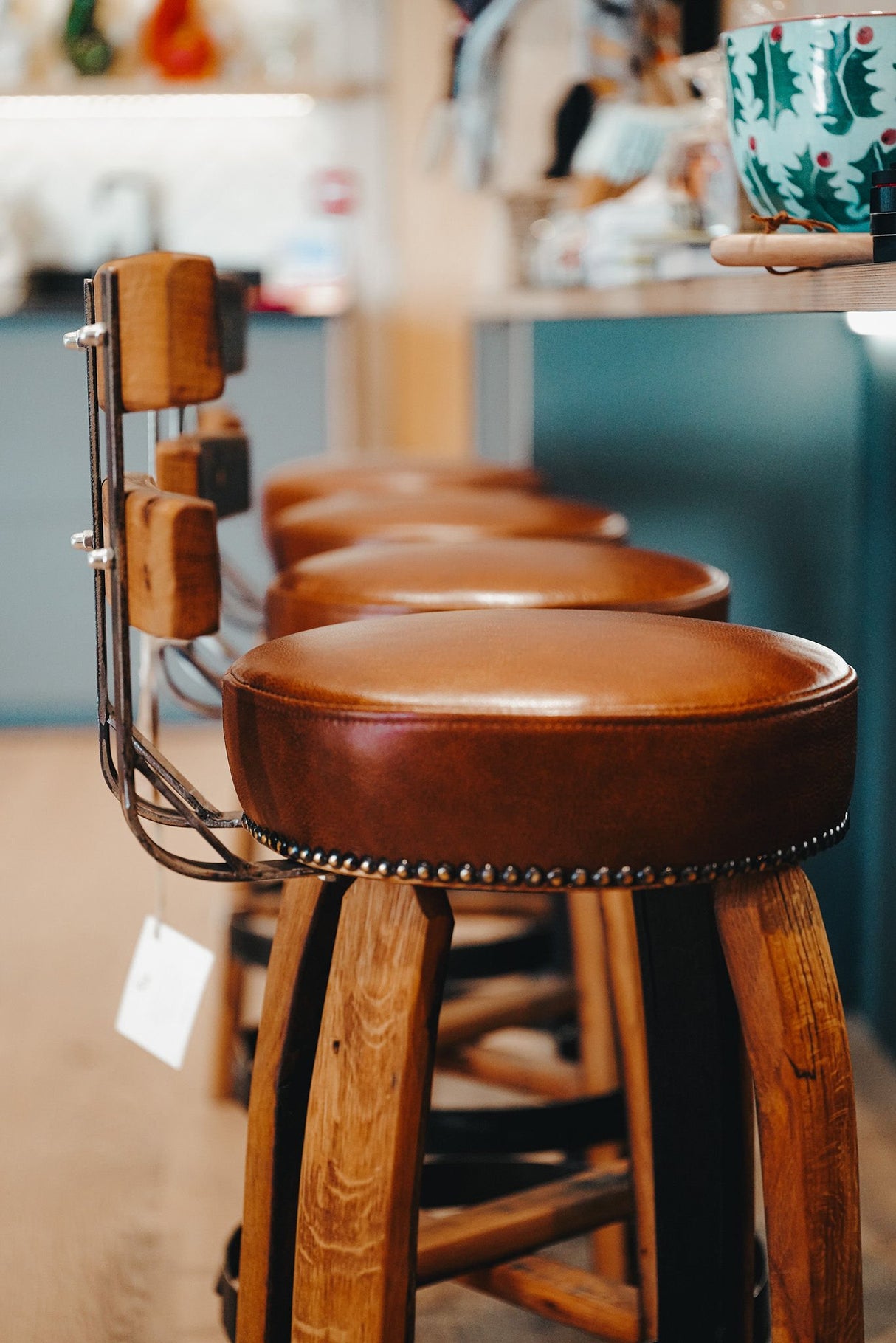 Leather Bar Chair (With Back)