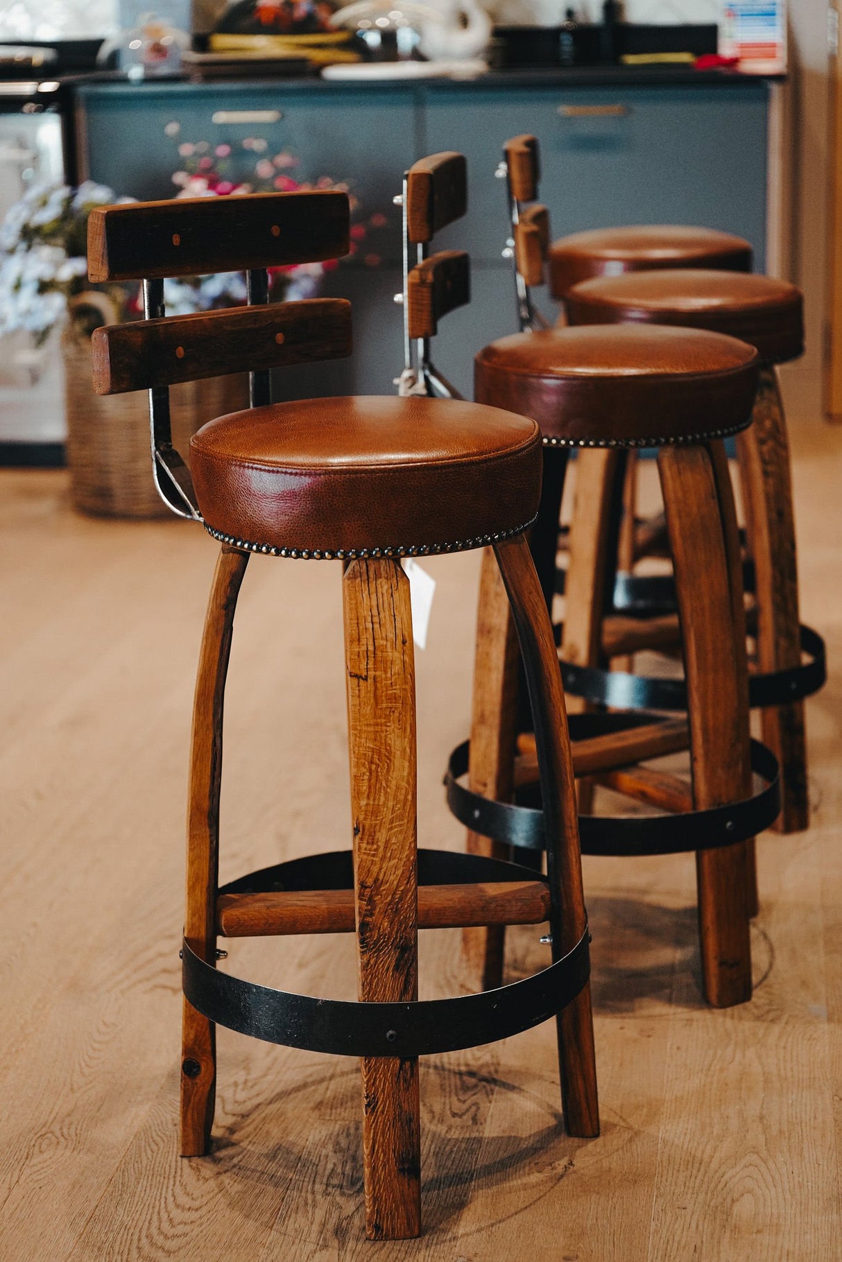 Leather Bar Chair (With Back)