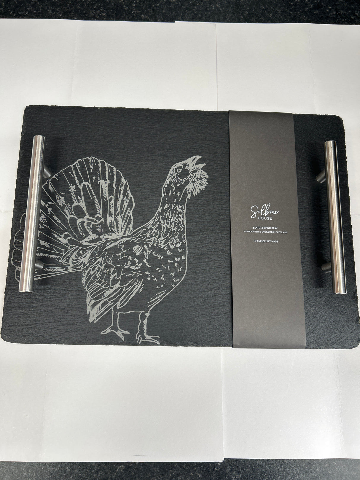 Capercaillie Medium Slate Serving Tray (Gift Boxed)