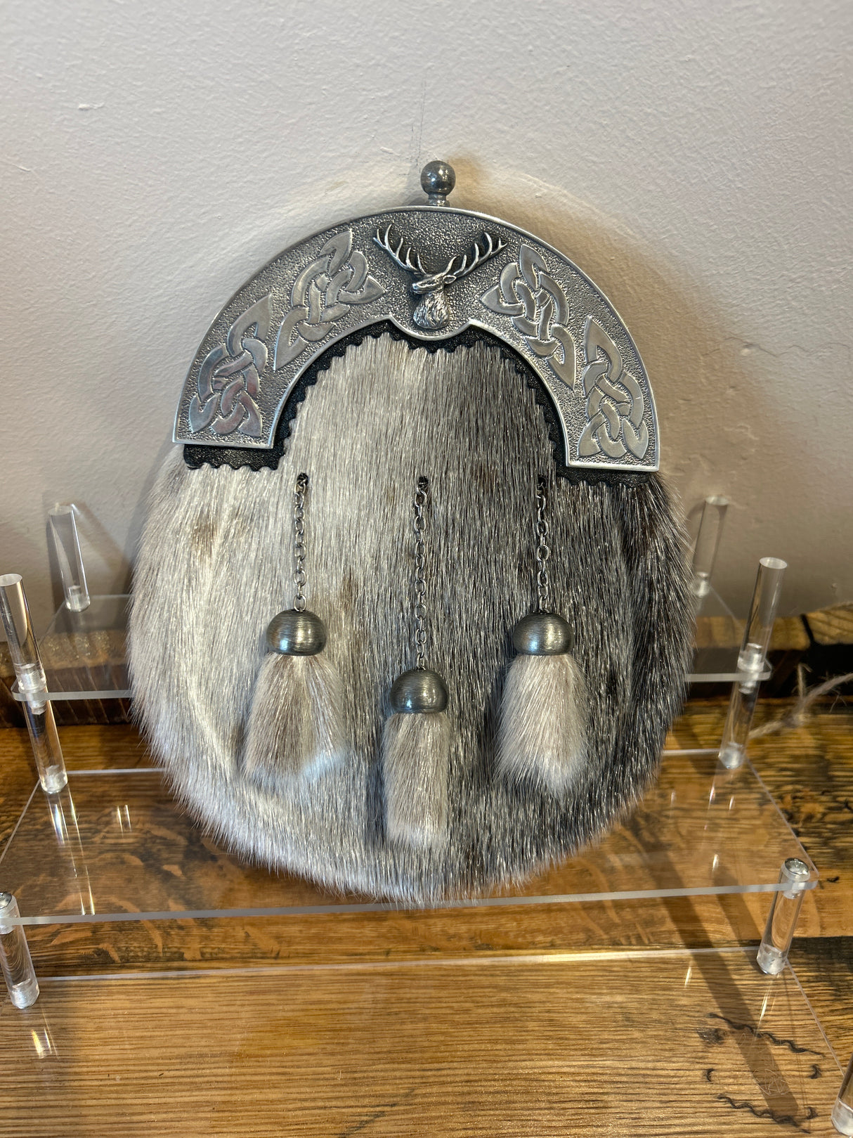 Stag Bulldog Pewter Cantle Dress Sporran