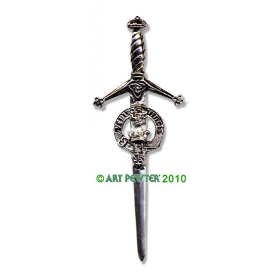 Pewter Clan Crest Kilt Pin - Choose Your Clan A-M