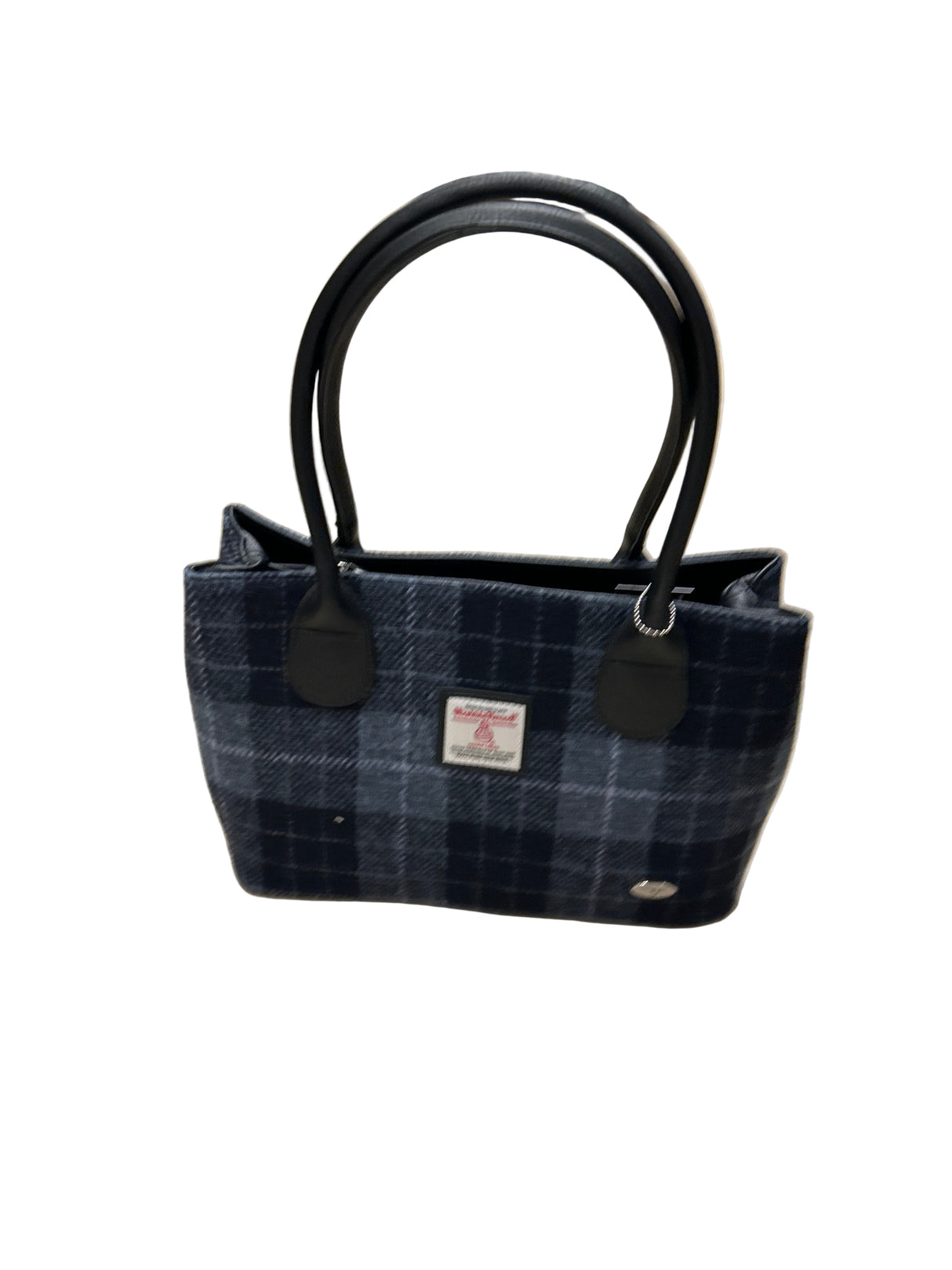 Cassley Harris Tweed Classic Large Bag Grey and Black Tartan