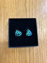 Triangle Stud Dichroic Earrings