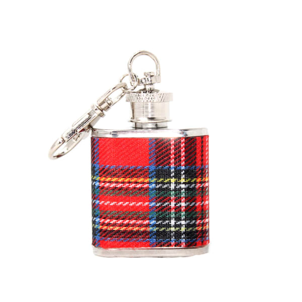 1oz Tartan Hip Flask Keyring