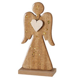 “Miranis” Small Pine Angel With Heart (17cm Tall)