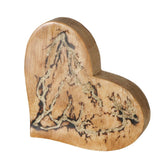“Parina” Large Mango Wood Heart Ornament (12cm Tall)