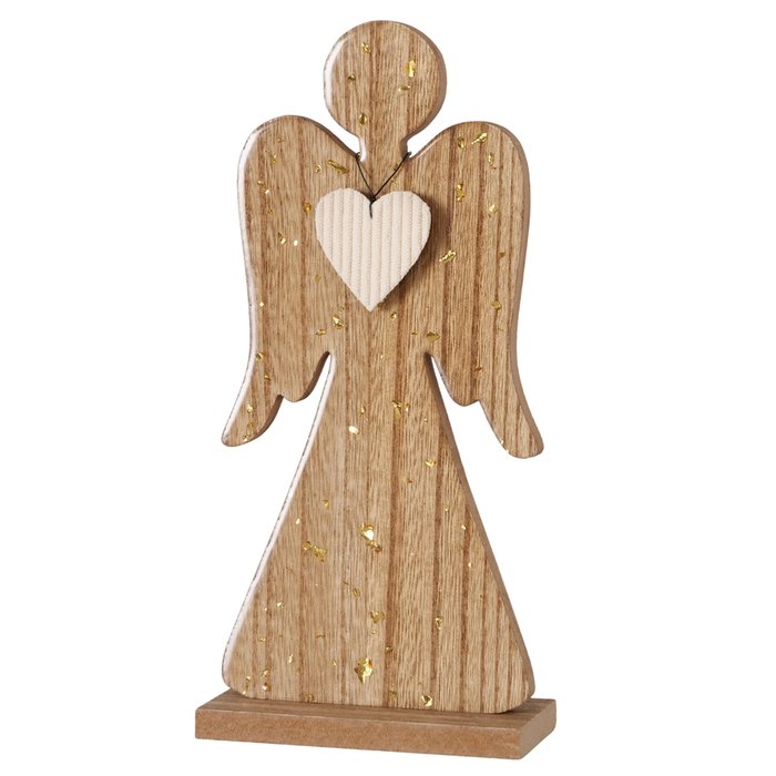 “Miranis” Large Pine Angel With Heart (22cm Tall)